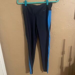 Nike Dri-FIT Navy and Teal Activewear Small ankle leggings run athletic